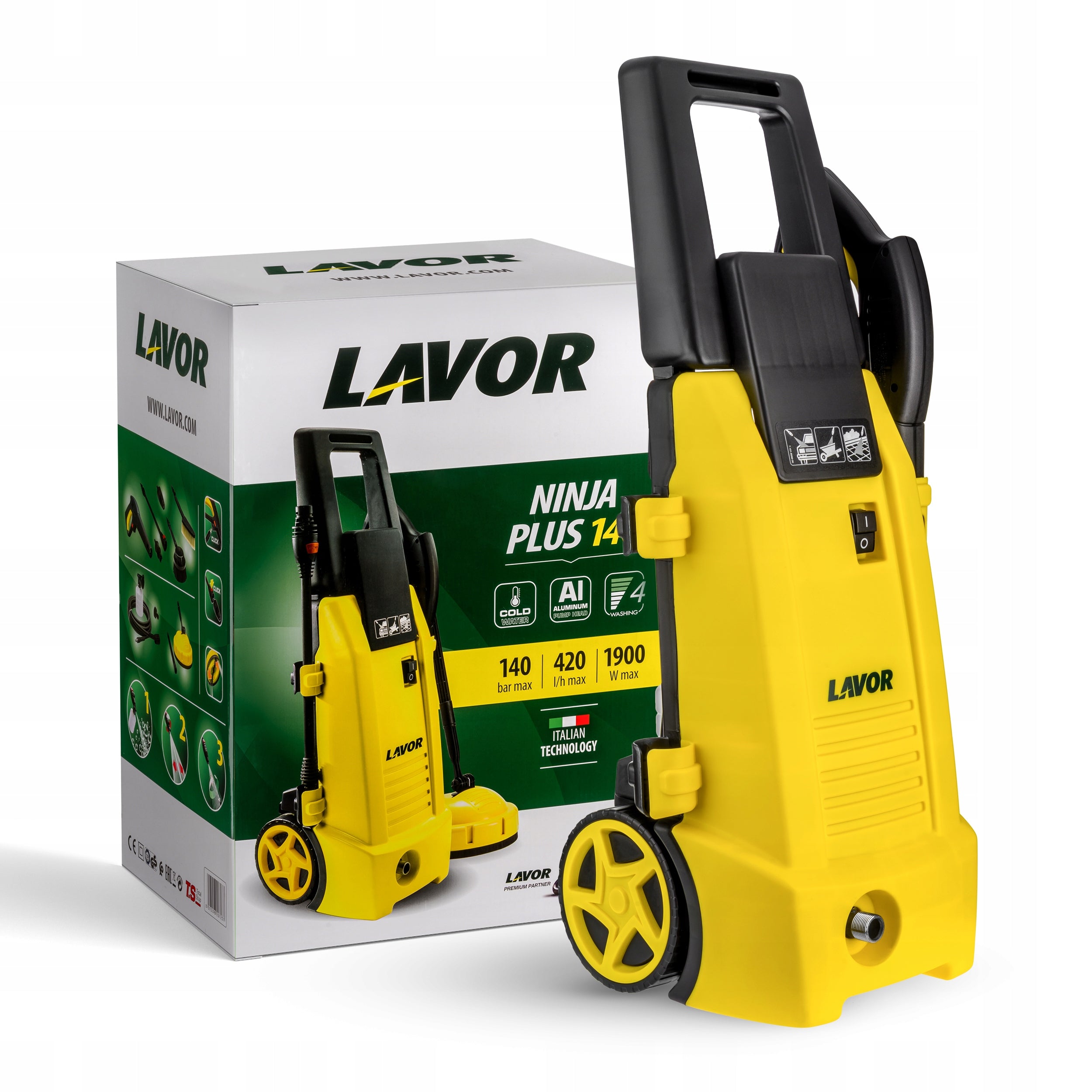 PRESSURE WASHER LAVOR NINJA + CUBE SET ALUMINUM PUMP 1800W PRO Brand Lavor