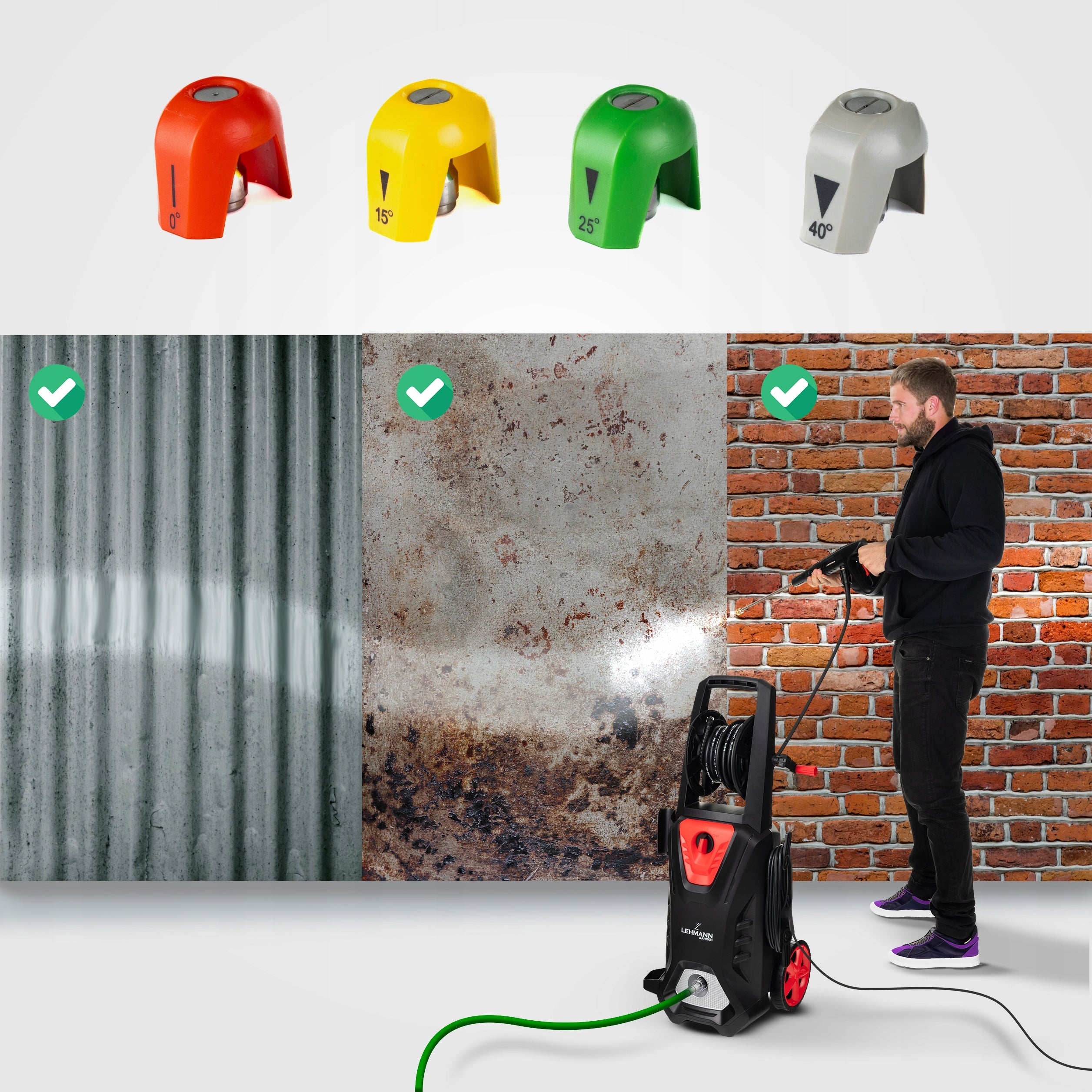PRESSURE WASHER LEHMANN BRASS 3000W INDUCTION 350BAR RETRACTOR 12M HOSE Maximum power 3000 W