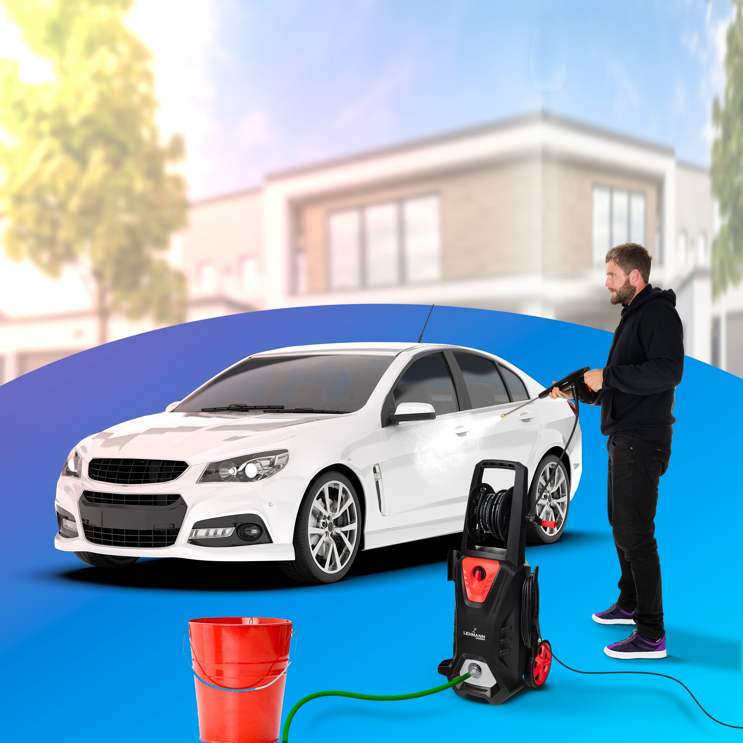 PRESSURE WASHER LEHMANN BRASS 3000W INDUCTION 350BAR RETRACTOR 12M HOSE Operating pressure 350 bar