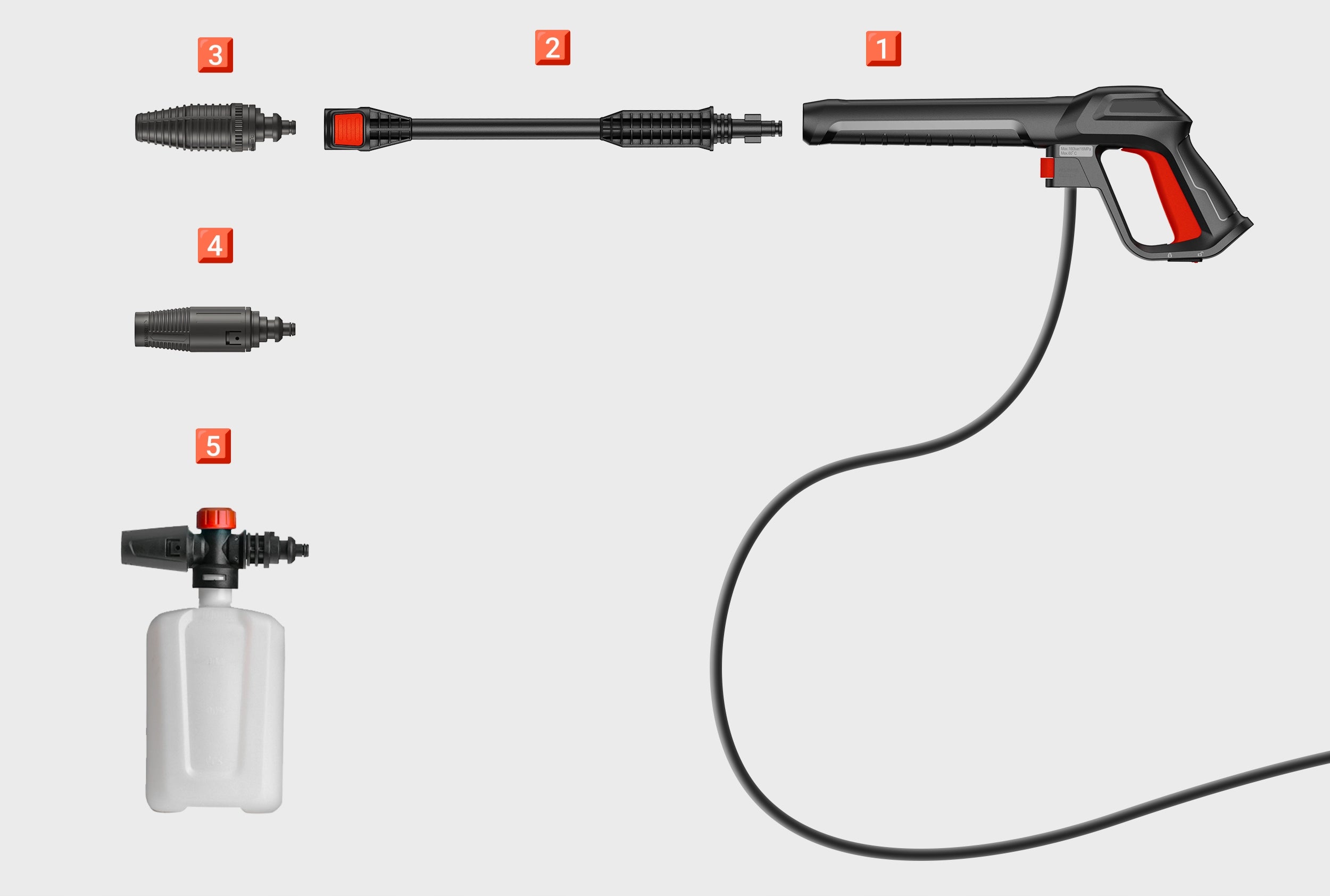PRESSURE WASHER LEHMANN WITH RETRACTOR POWER 290 BAR RICH ALUMINIUM SET Operating pressure 290 bar