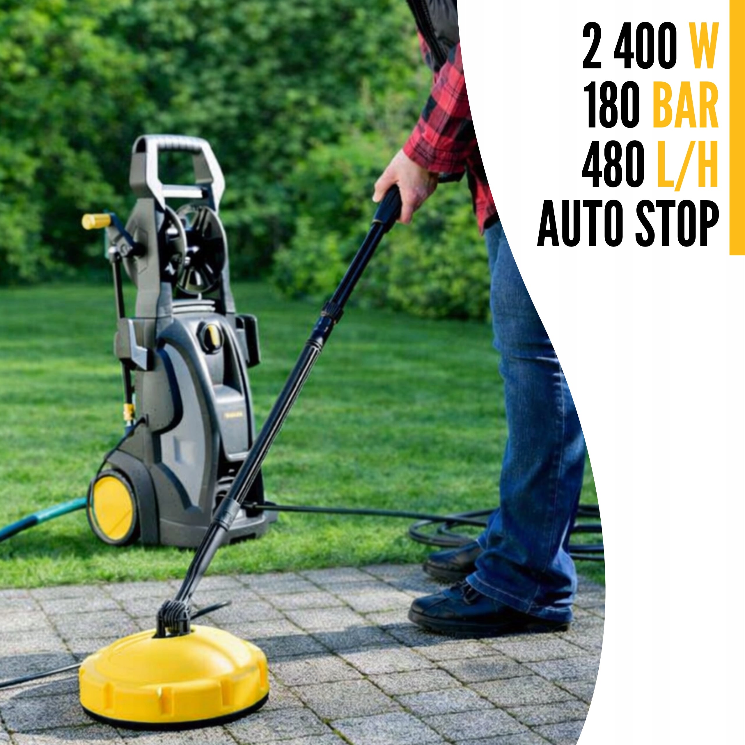 PRESSURE WASHER POWERFUL 180bar ALUMINUM PUMP 2400W BESTEN TURBO SET Brand BESTEN
