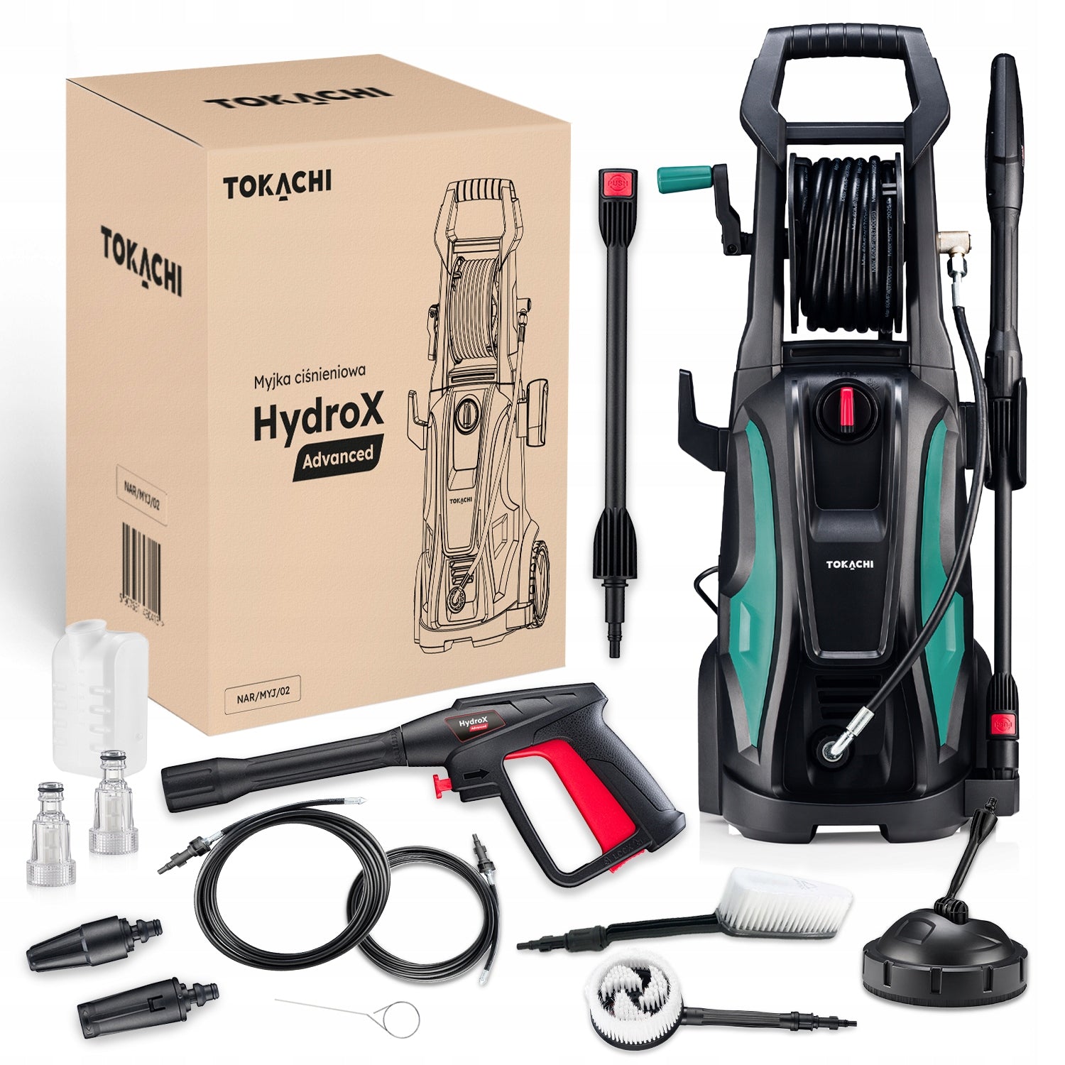 PRESSURE WASHER POWERFUL 180bar ALUMINUM PUMP 2400W TURBO L8 ALU SET Maximum power 2400 W