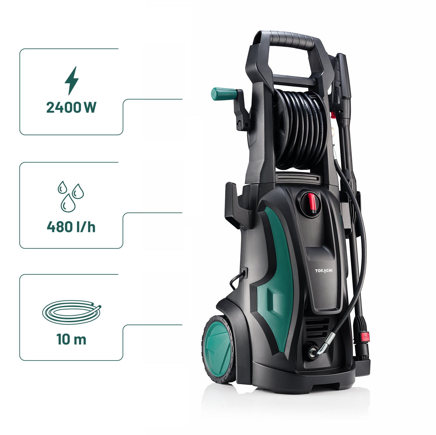 PRESSURE WASHER POWERFUL 180bar ALUMINUM PUMP 2400W TURBO L8 ALU SET Model HydroX Advanced