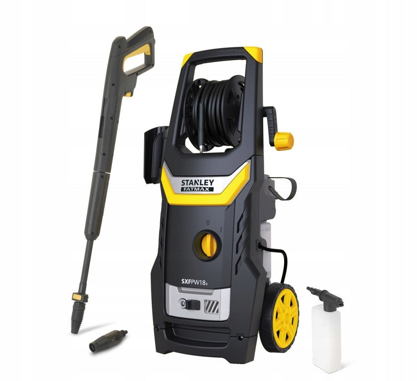 PRESSURE WASHER STANLEY 1800W 140BAR ON NOZZLE ALU PUMP + patio brush Model 14140