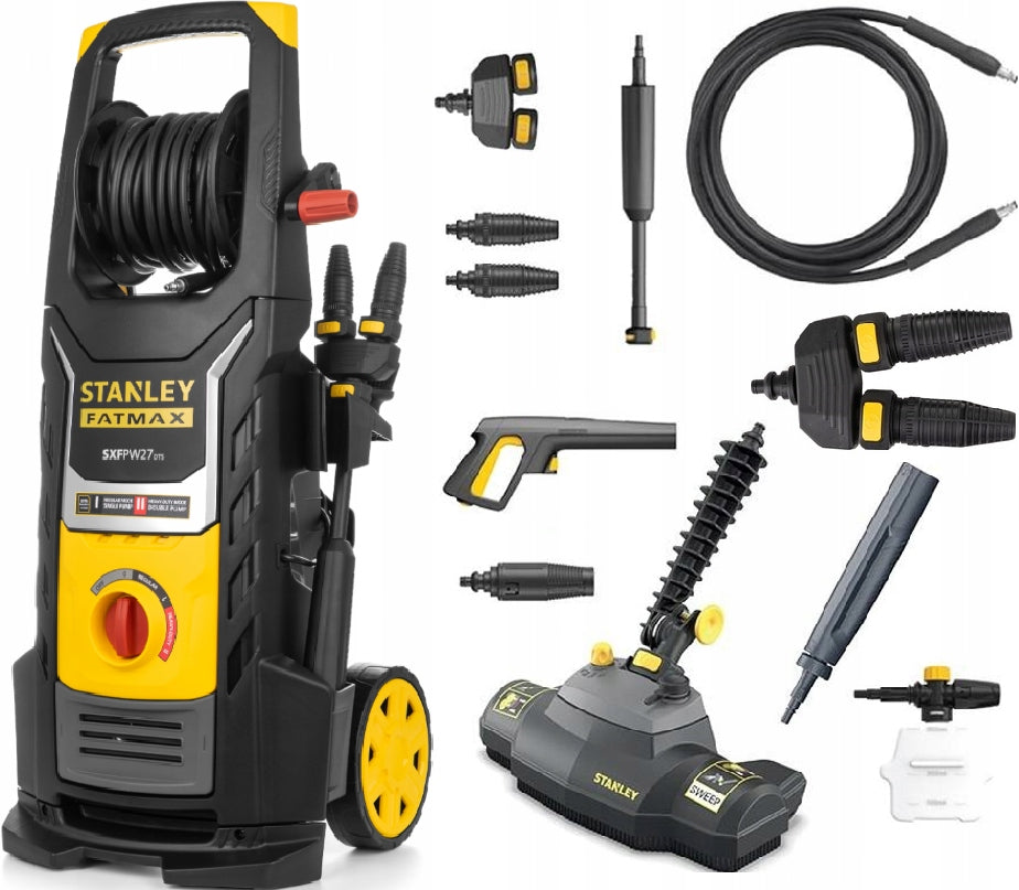 PRESSURE WASHER STANLEY 2700W 320bar 850l/h + TWIN AQUASWEEPER BRUSH Brand Stanley