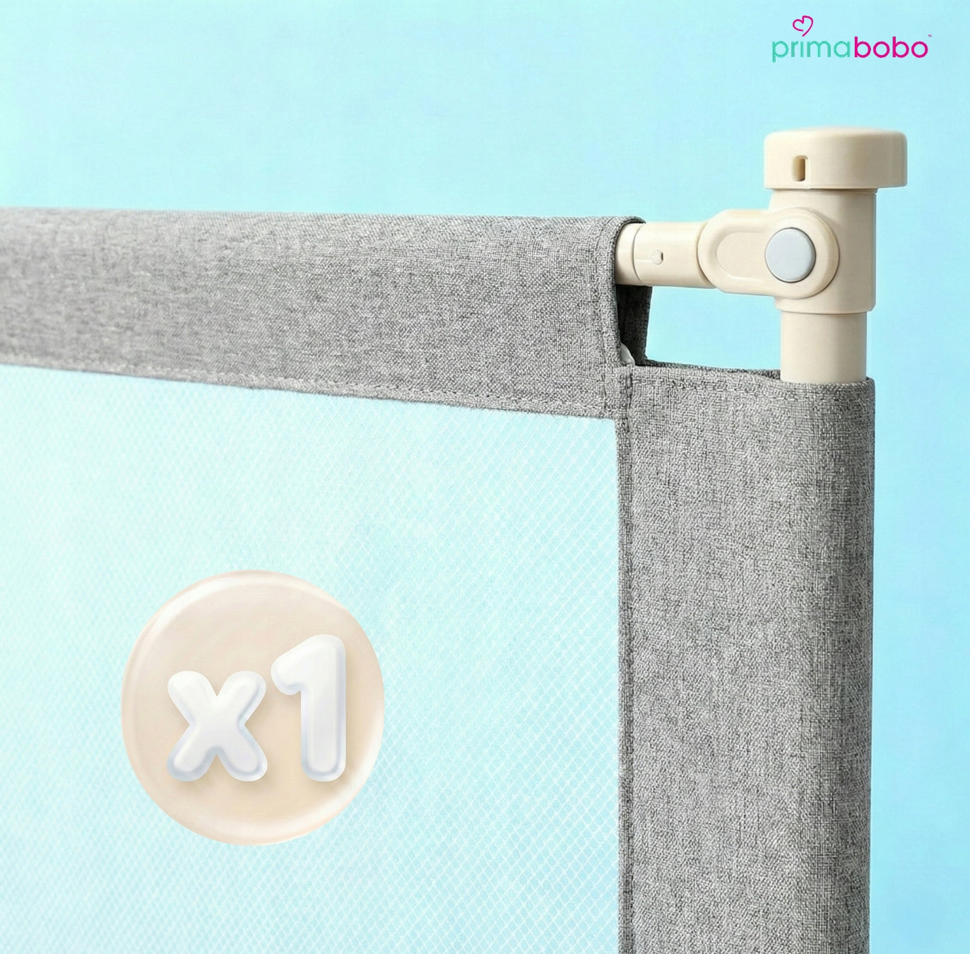PRIMABOBO Protective barrier for bed CLASSIC 140cm for children HIGH GREY Packaging status original