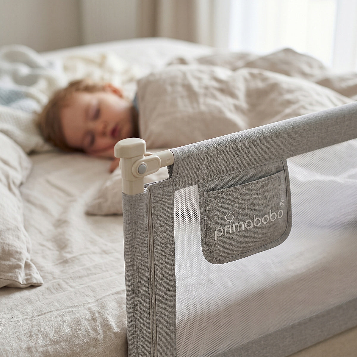 PRIMABOBO Protective barrier for bed CLASSIC 160cm for children HIGH GREY Packaging status original