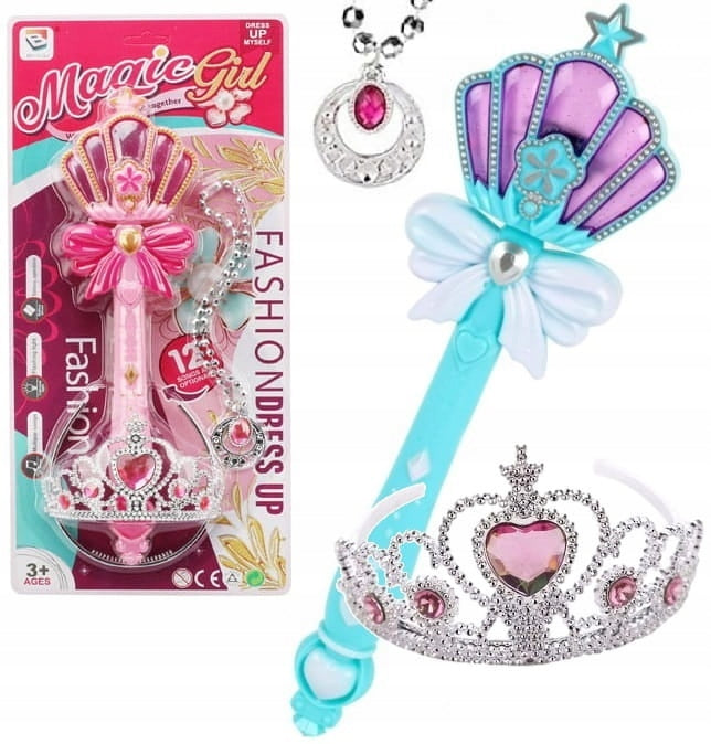 PRINCESS CROWN + WAND SET WITH LIGHT AND SOUND