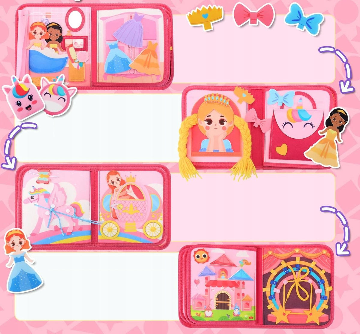 PRINCESS SENSORY TUBE FELT MANIPULATION BOARD GIFT 9XV Manufacturer code 24697754457