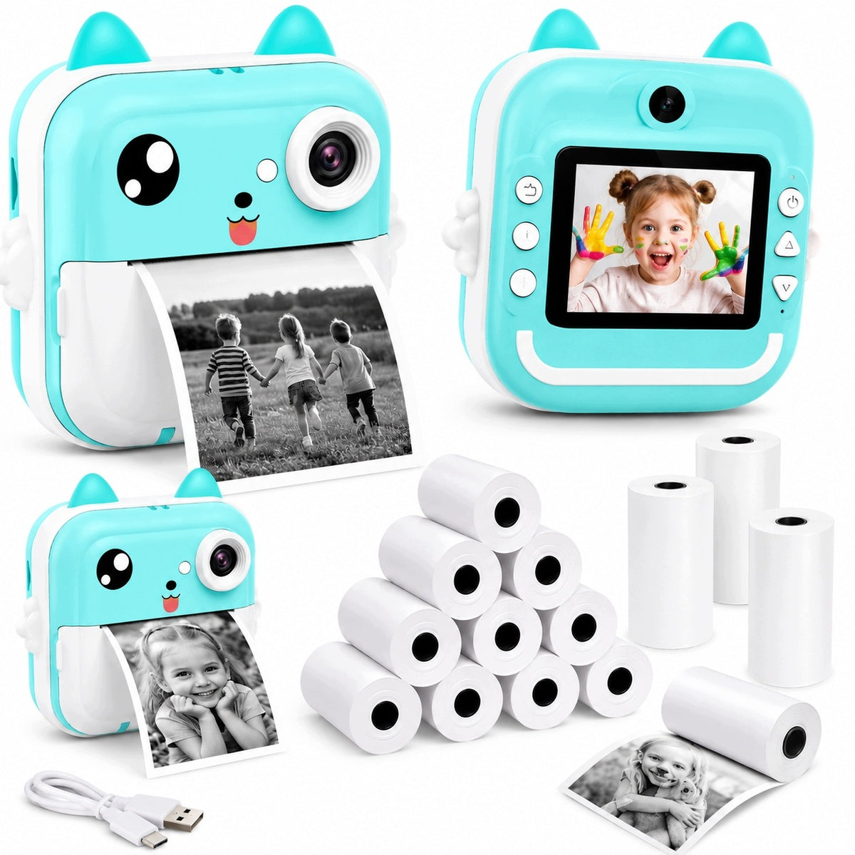 PRINT CAMERA MINI THERMAL PRINTER FOR CHILDREN 23 ROLLS INSTANT Packaging status original