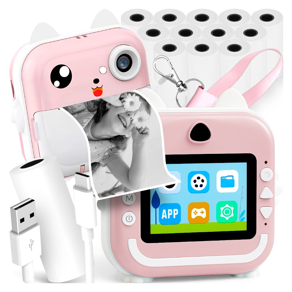PRINT MINI THERMAL PRINTER FOR CHILDREN 13 ROLLS INSTANT CAMERA