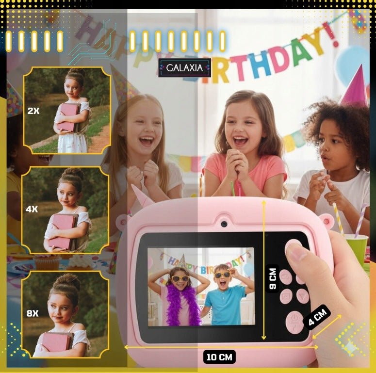 PRINTING INSTANT CAMERA FOR KIDS MINI THERMAL PRINTER AND 12 ROLLS Manufacturer code Aparat drukujący dla dzieci różowy jednorożec