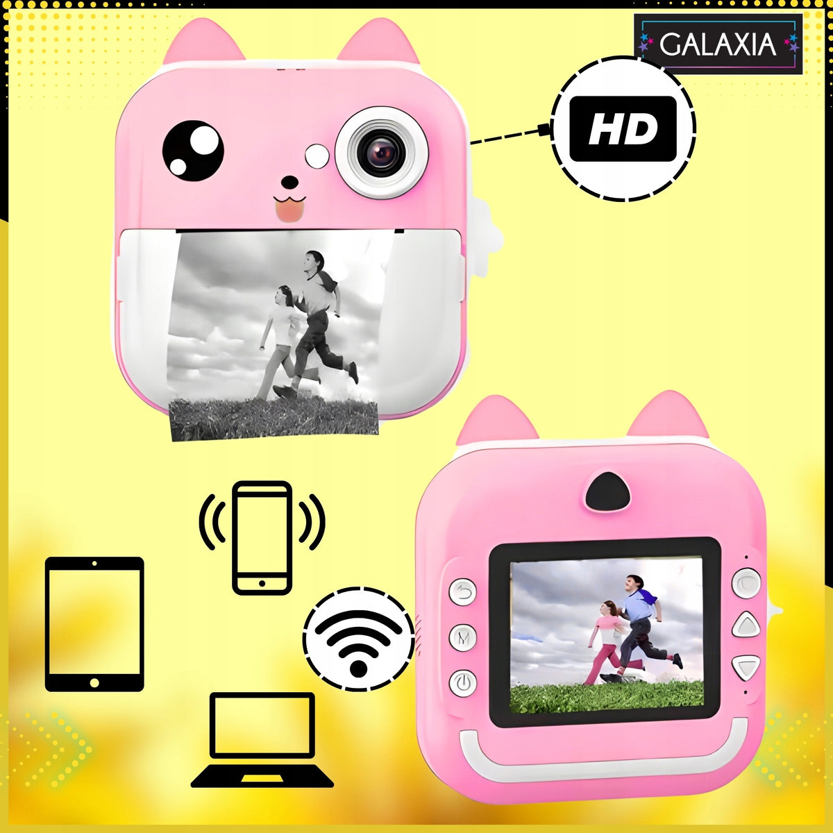 PRINTING INSTANT CAMERA FOR KIDS MINI THERMAL PRINTER AND 13 ROLLS Manufacturer code Aparat Fotograficzny cyfrowy do zdjęć GALAXIA