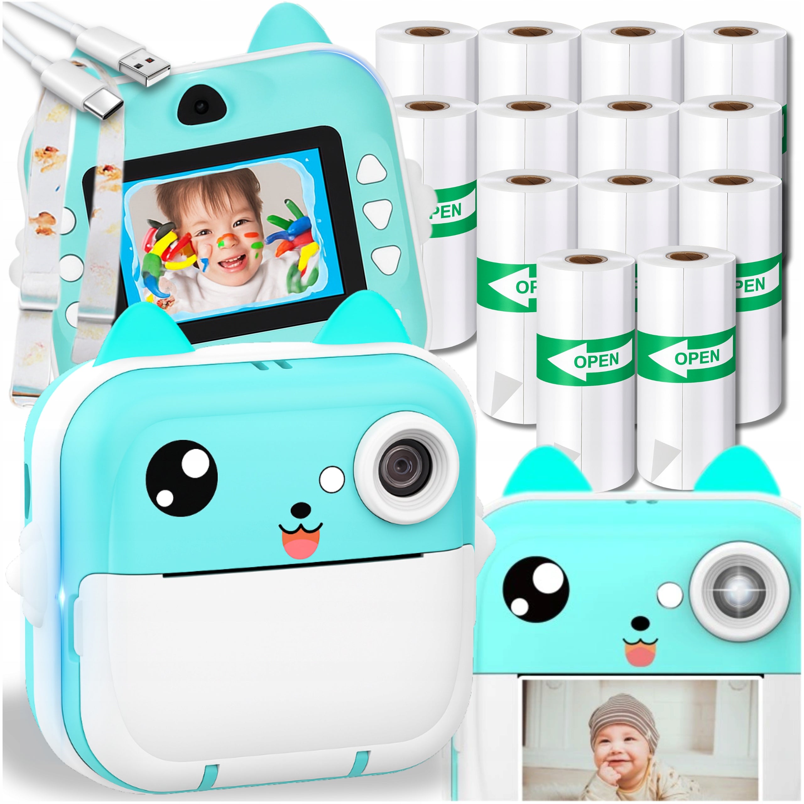 PRINTŚ 3.0 THERMAL PRINTER CAMERA INSTANT PRINT + 13 ROLLS
