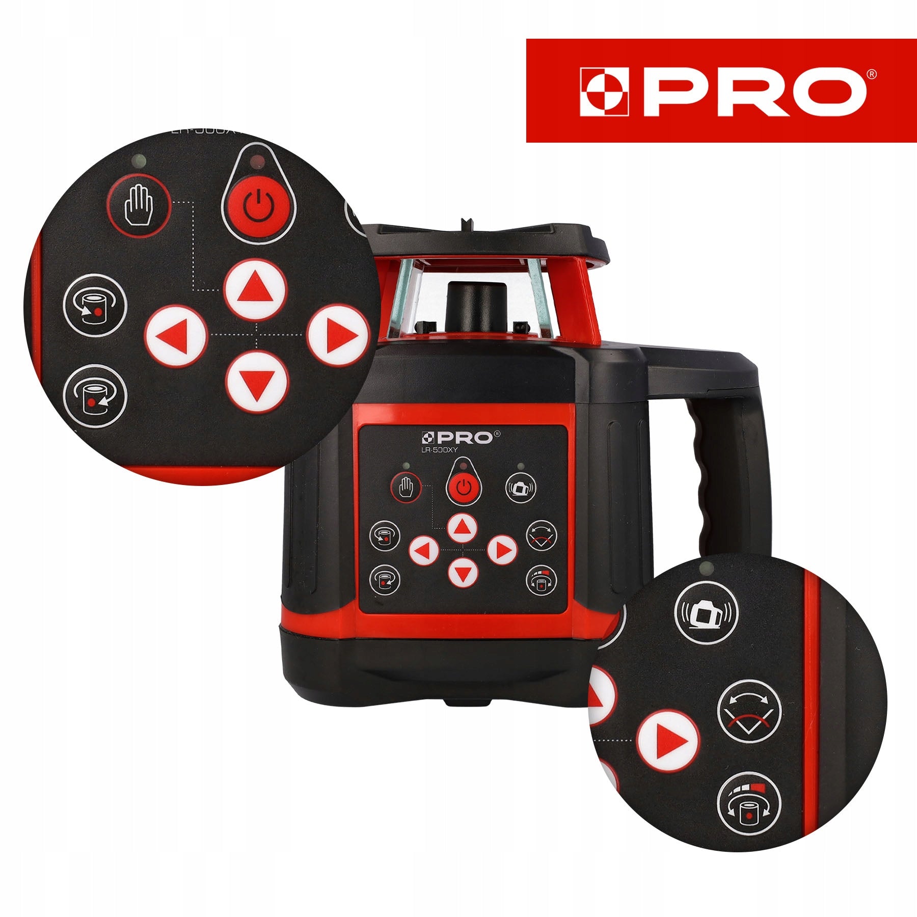 PRO LR-500XY ROTARY LASER LEVELER WITH DWL-R2 SENSOR Measurement accuracy (+/-) 1 mm