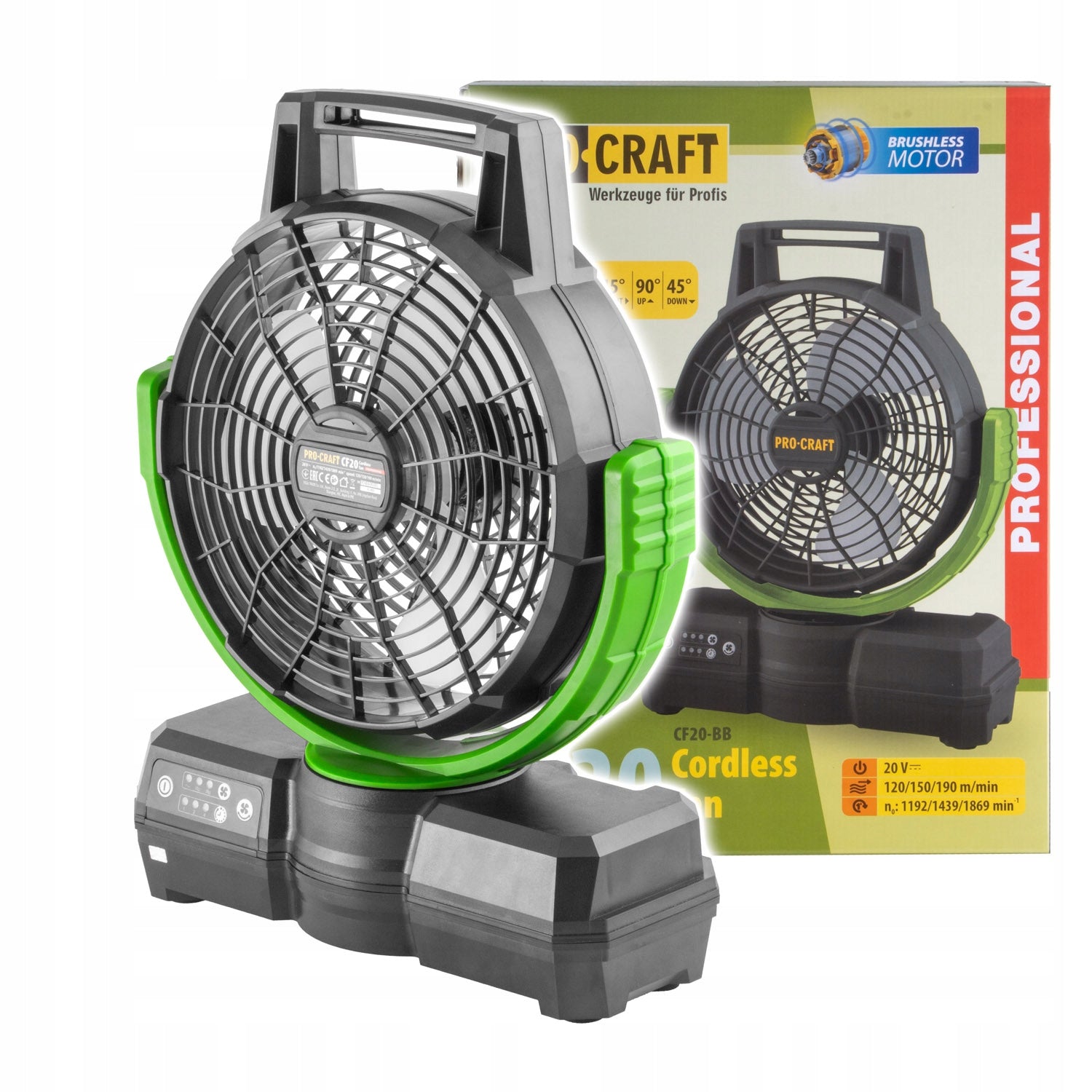 PROCRAFT Cordless fan CF20bb 3,2m/s 20V 0Ah