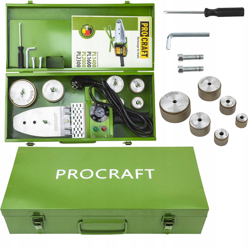 PROCRAFT Welding machine for network pipes 800W 300C fi 20-63 mm PL1600