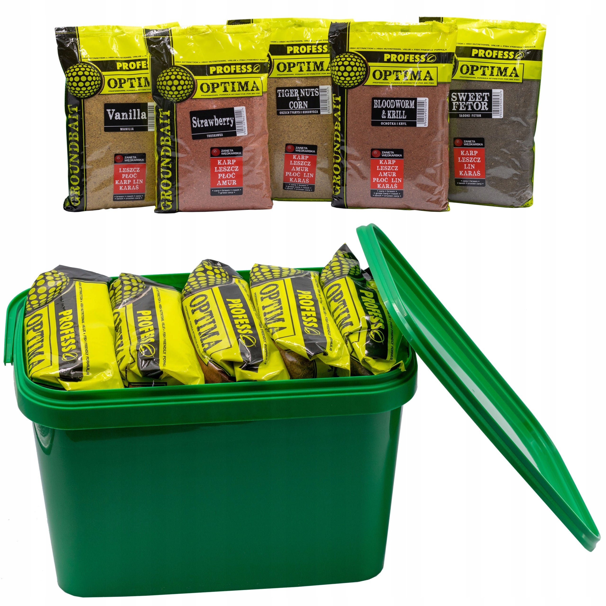 PROFESS OPTIMA bait 5 kg Mix of flavors + BUCKET 5L