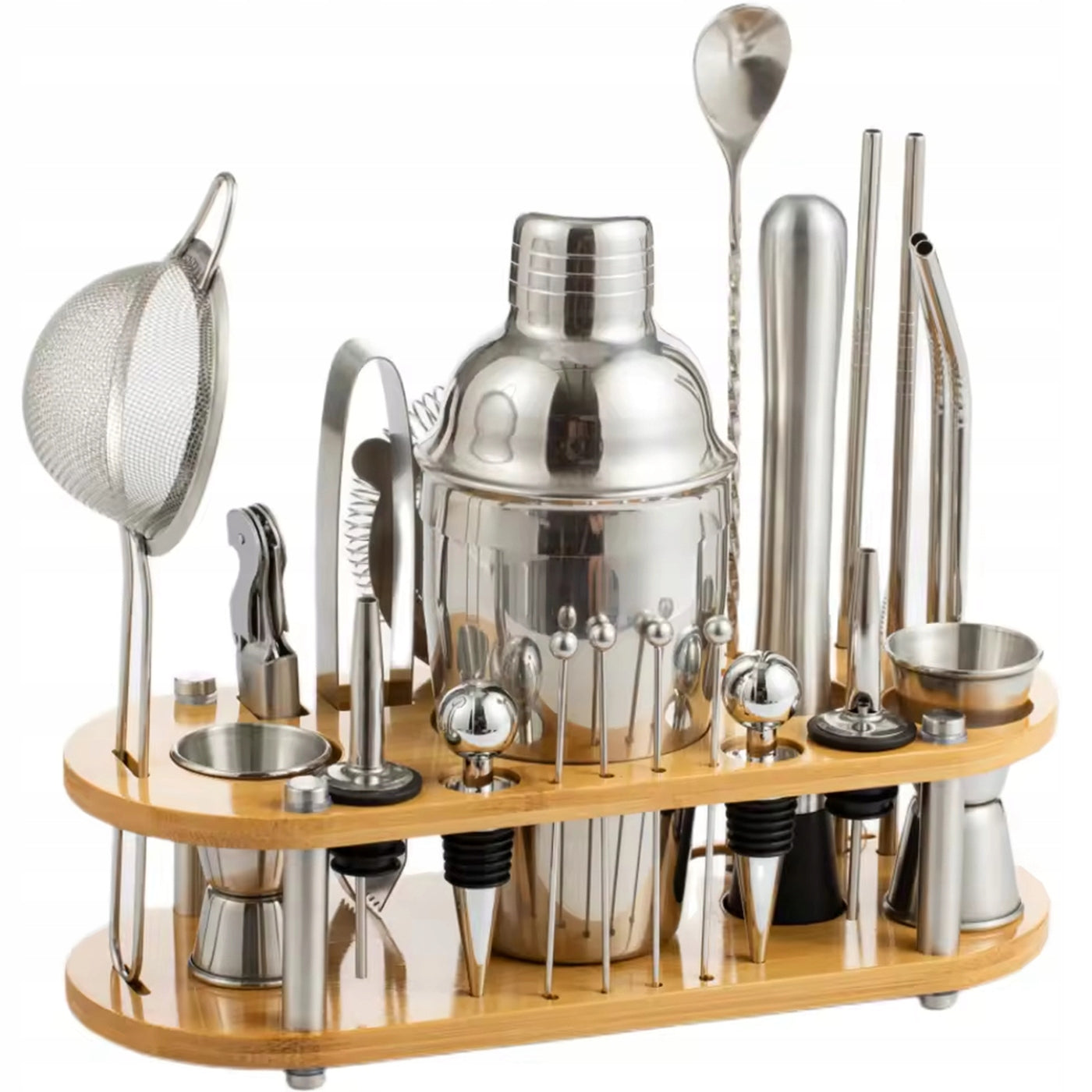 PROFESSIONAL 25IN1 BARTENDING SET FOR SHAKER COCKTAILS 750ML BAMBOO LARGE