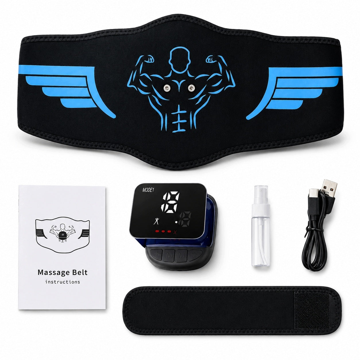 PROFESSIONAL ABDOMINAL MUSCLE ELECTROSTIMULATOR EMS, ABS SLIMMING BELT Manufacturer code PAS ODCHUDZAJĄCY NA BRZUCH - TRENAŻER MIĘŚNI
