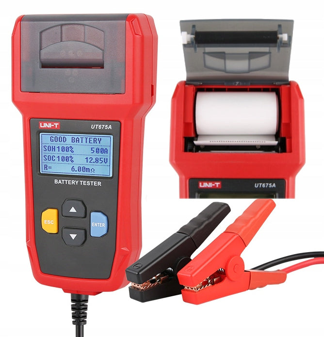 PROFESSIONAL BATTERY TESTER UNI-T UT675A 12/24V WITH CAR DRUAR