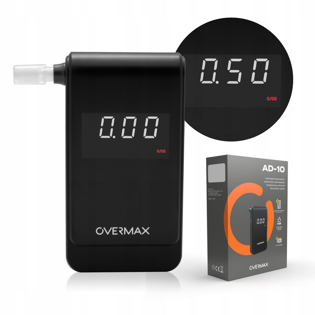 PROFESSIONAL BREATHALYZER WITH ELECTROCHEMICAL SENSOR + CALIBRATION FREEBIE