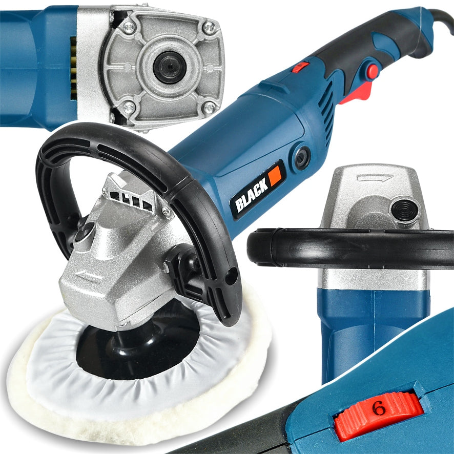 PROFESSIONAL CAR POLISHER 180MM 2000W WITH ADJUSTABLE SPEED BLACK EAN (GTIN) 5907580159096
