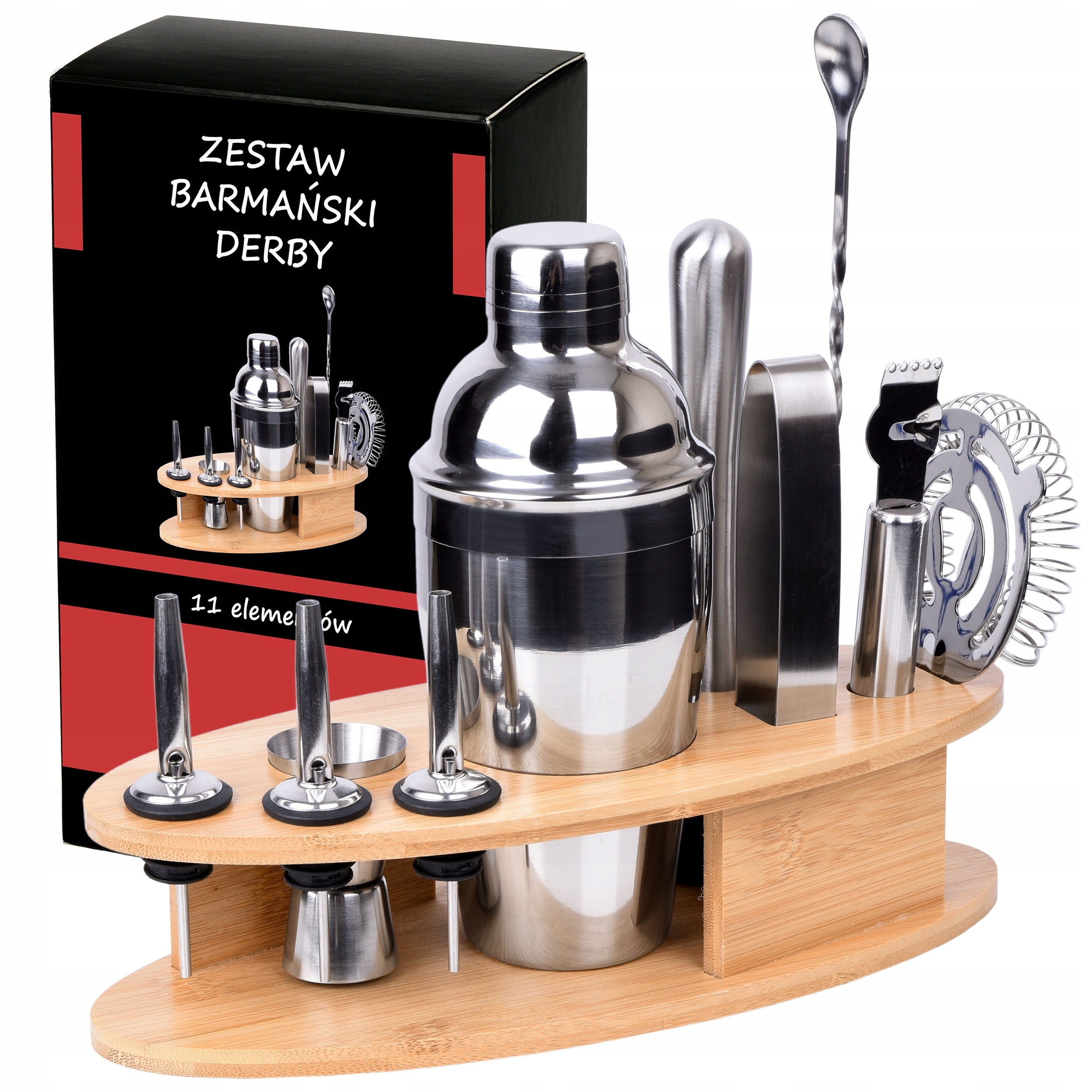 PROFESSIONAL COCKTAIL DRINK BARTENDING SET SHAKER STAND