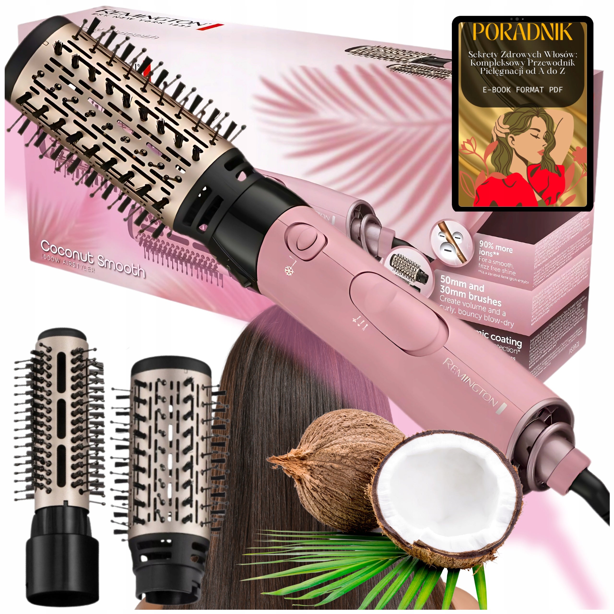 PROFESSIONAL CURLING IRON REMINGTON COCONUT SMOOTH PREMIUM +FREEBIE