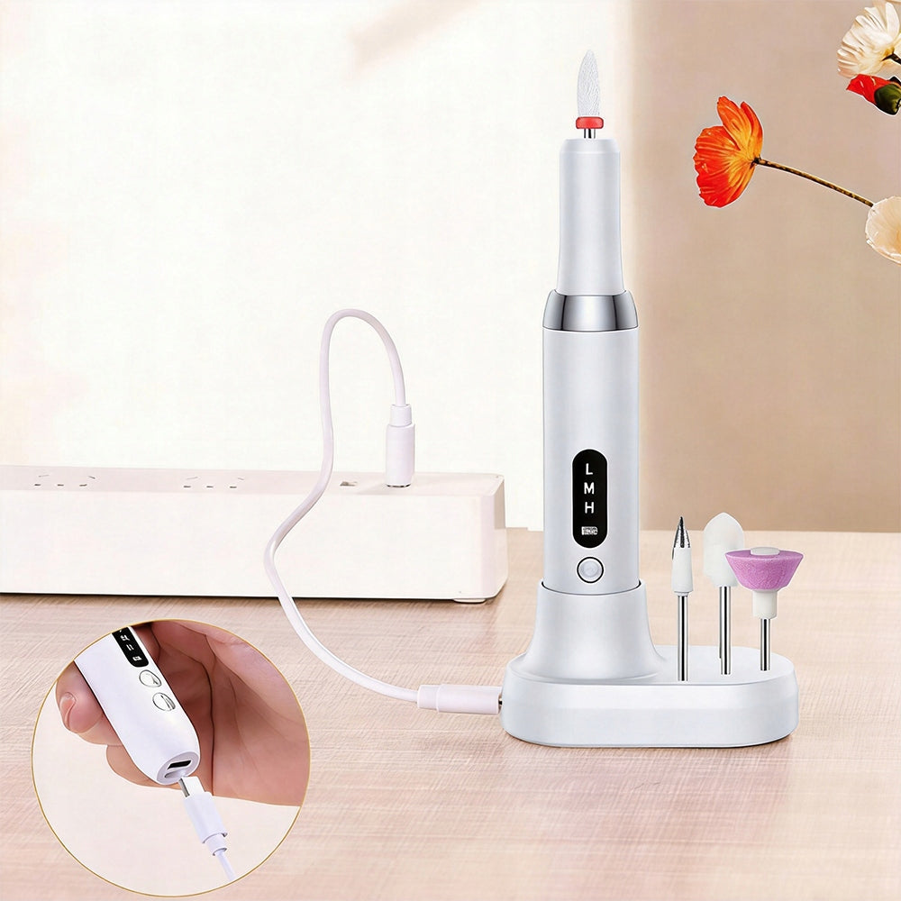 PROFESSIONAL ELECTRIC NAIL MILLING MACHINE WITH 12 STYLING TIPS Packaging status original