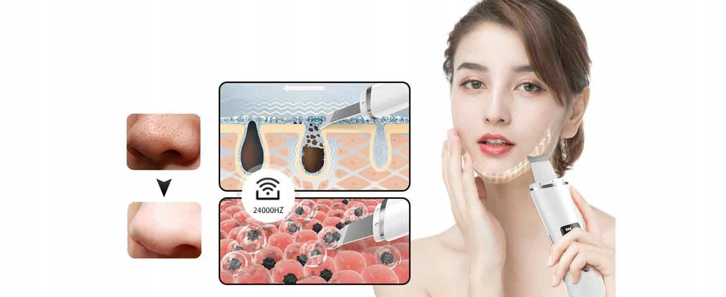 PROFESSIONAL FACE CLEANING SKIN SCRAPER 4 MODES USB CHARGING Power supply rechargeable battery
