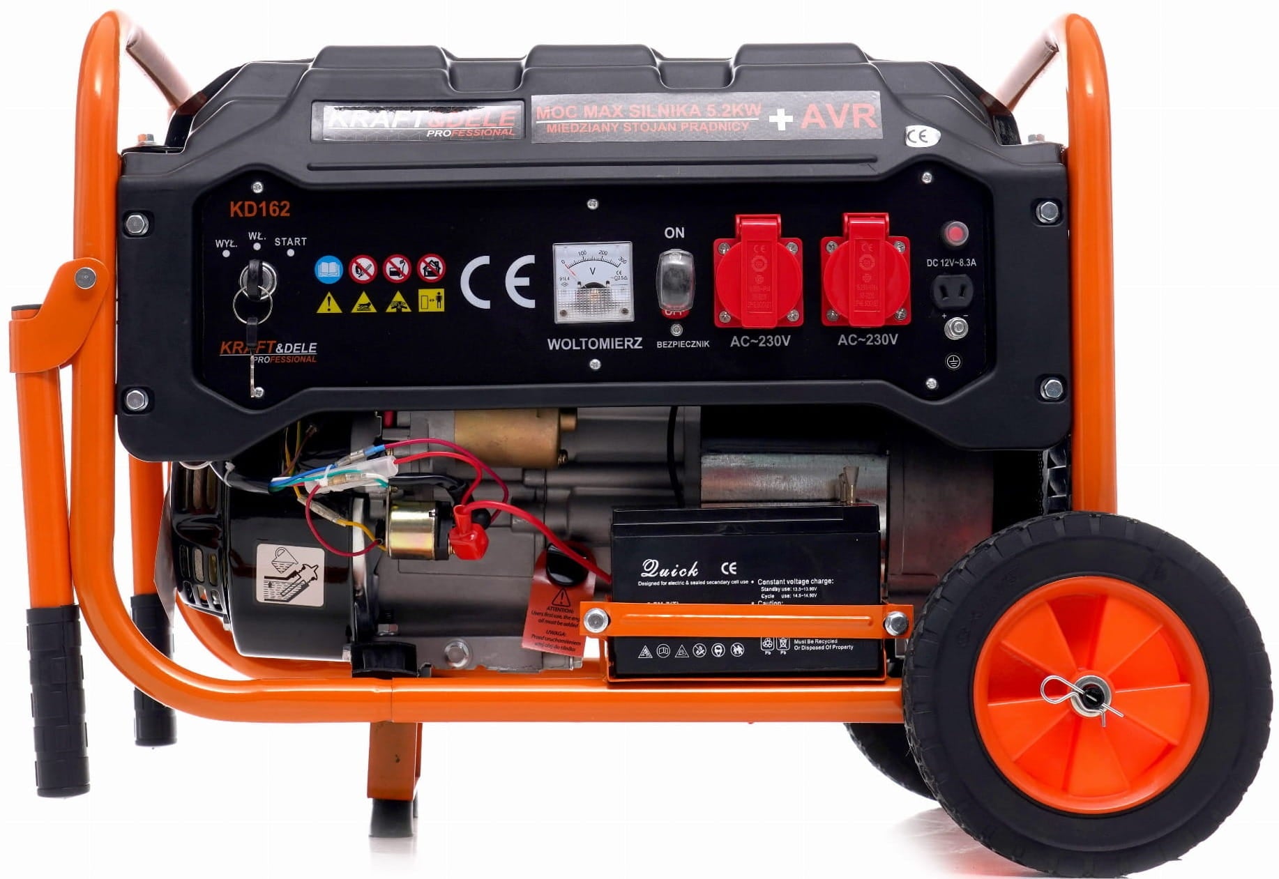 PROFESSIONAL GENERATOR SET 5,2kW ELE-START AVR+ COPPER STATOR KD162 Brand Kraft&Dele