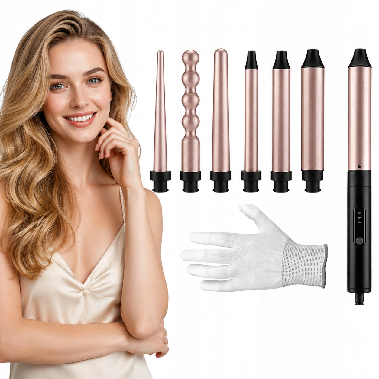 PROFESSIONAL HAIR CURLER 6in1 SET OF 6 HAIR MODELING TIPS