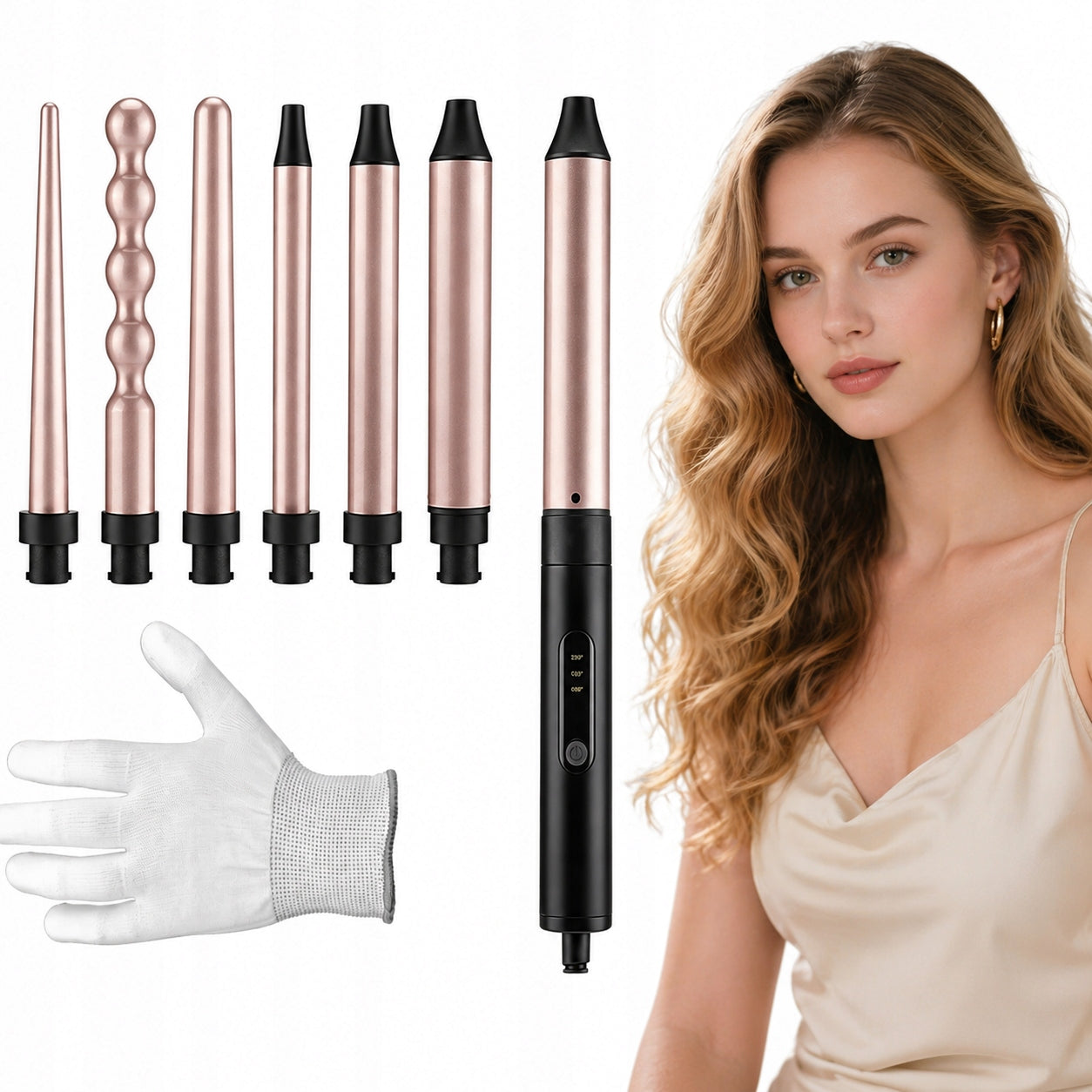 PROFESSIONAL HAIR CURLER 6in1 SET OF 6 HAIR MODELING TIPS