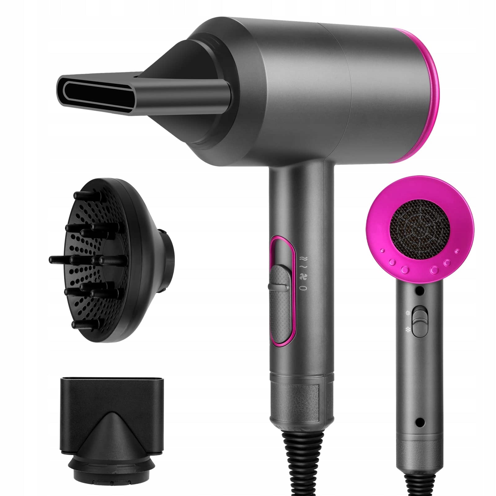 PROFESSIONAL HAIR DRYER 1600W ULTRA IONIZATION + CONCENTRATOR Packaging status original