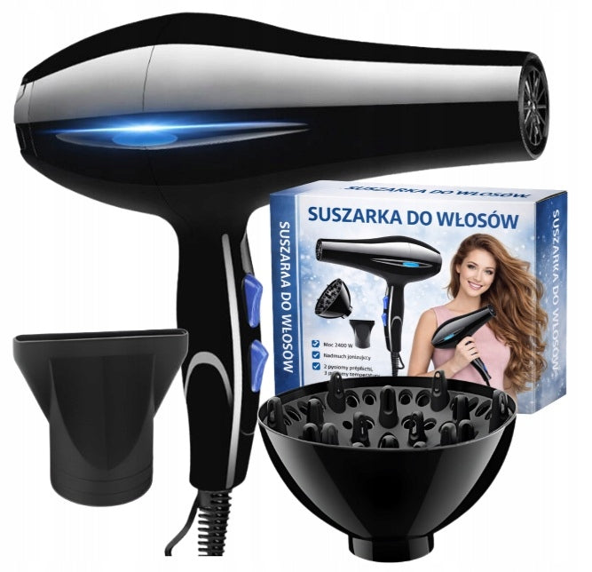 PROFESSIONAL HAIR DRYER WITH DIFFUSER IONIZATION CONCENTRATOR STRONG