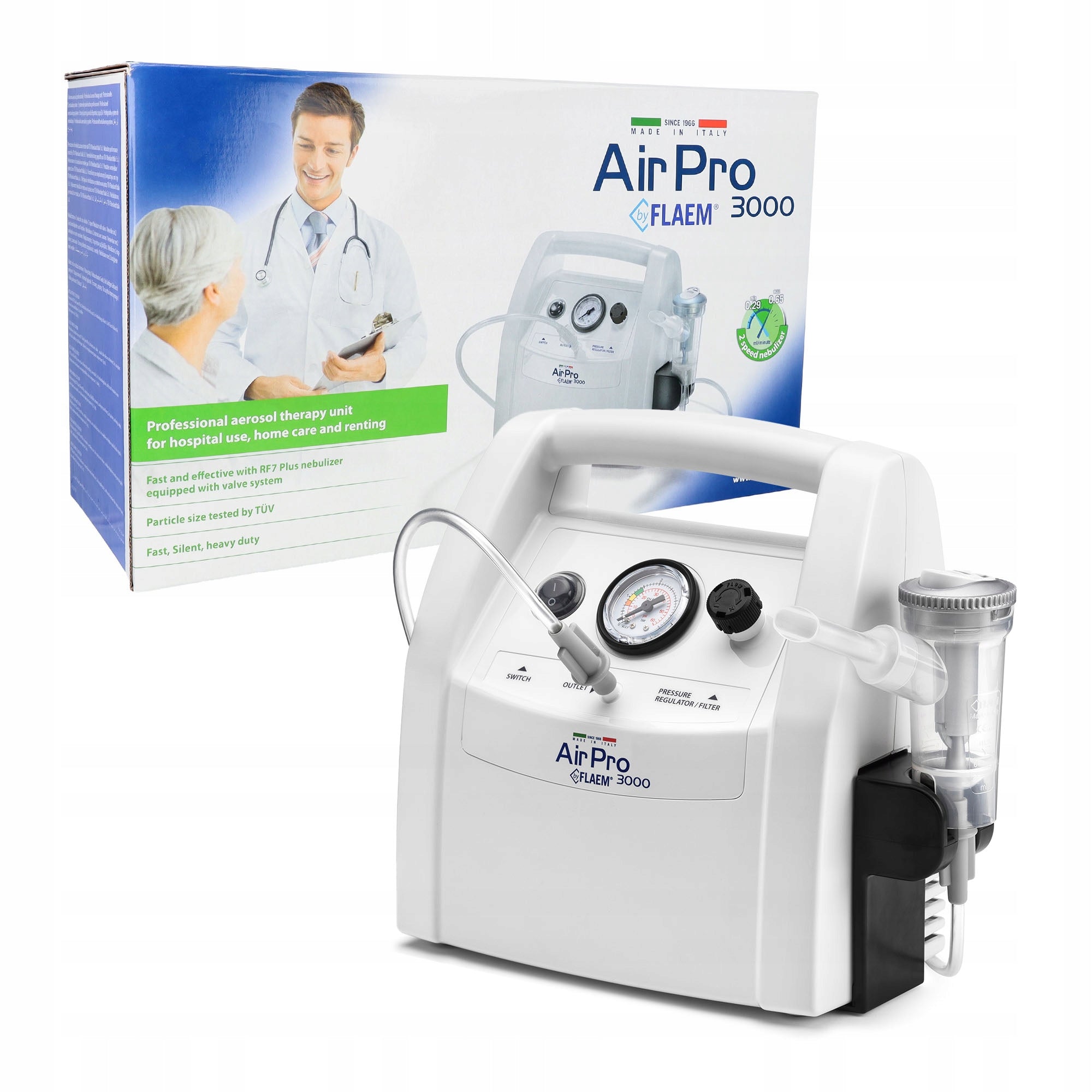 PROFESSIONAL INHALER FLAEM AIRPRO 3000 PLUS RF7 PRESSURE REGULATION