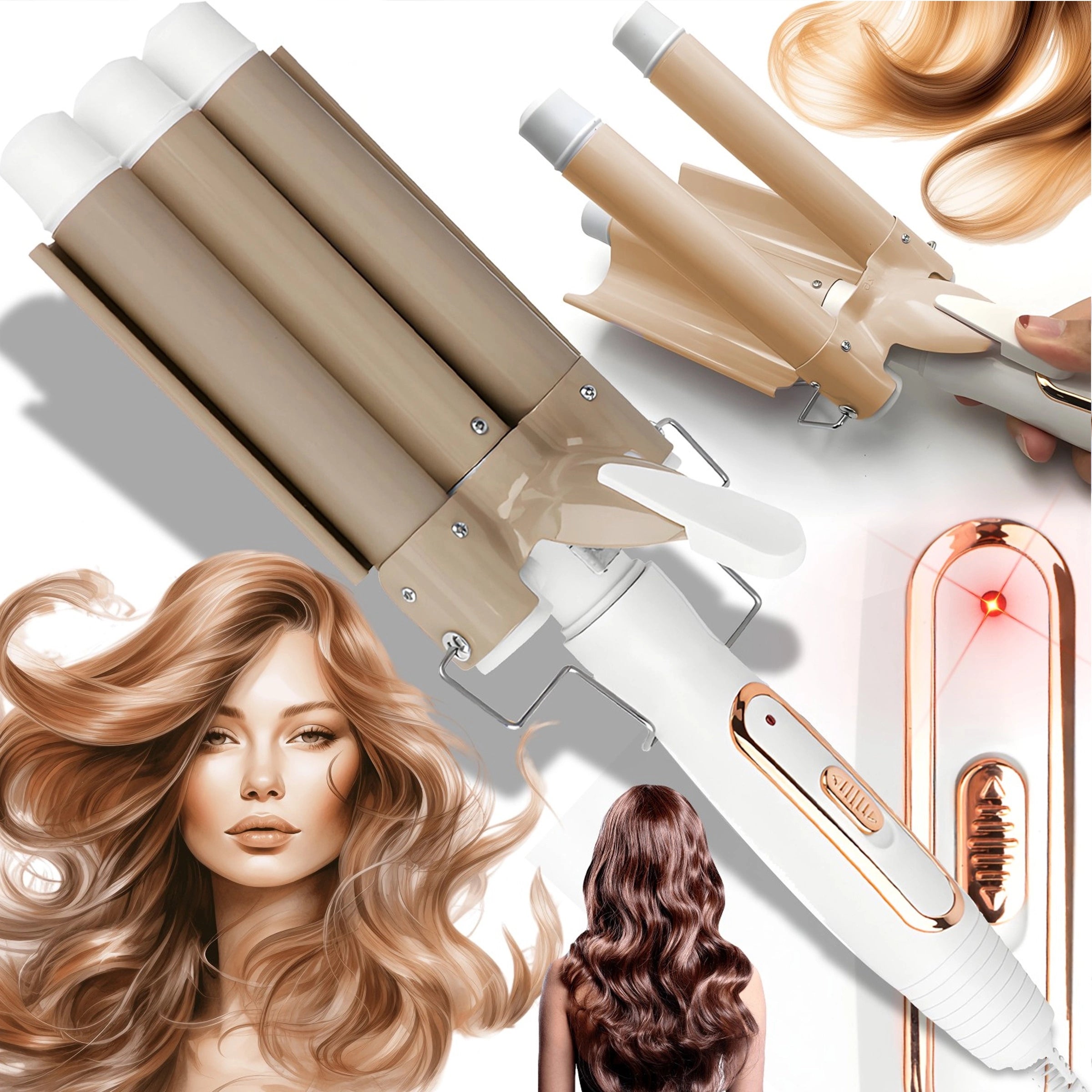PROFESSIONAL INVERTER CURLING IRON FAST HEATING 28S CERAMIC COATING Packaging status original