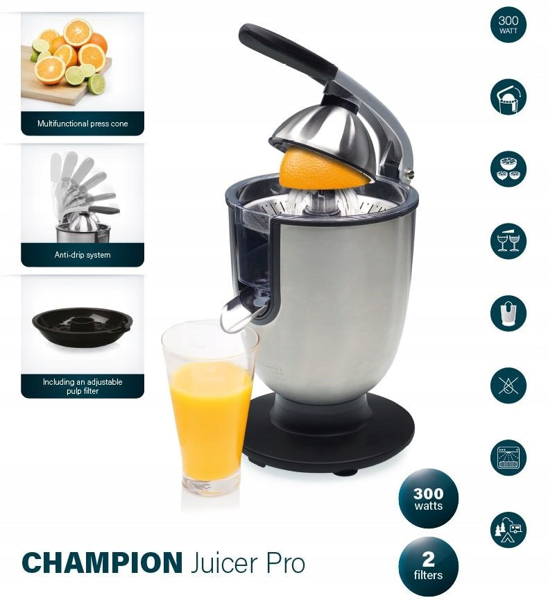 PROFESSIONAL JUICER with handle PRIDE JUICE 100% to the last DROP INOX Packaging status original