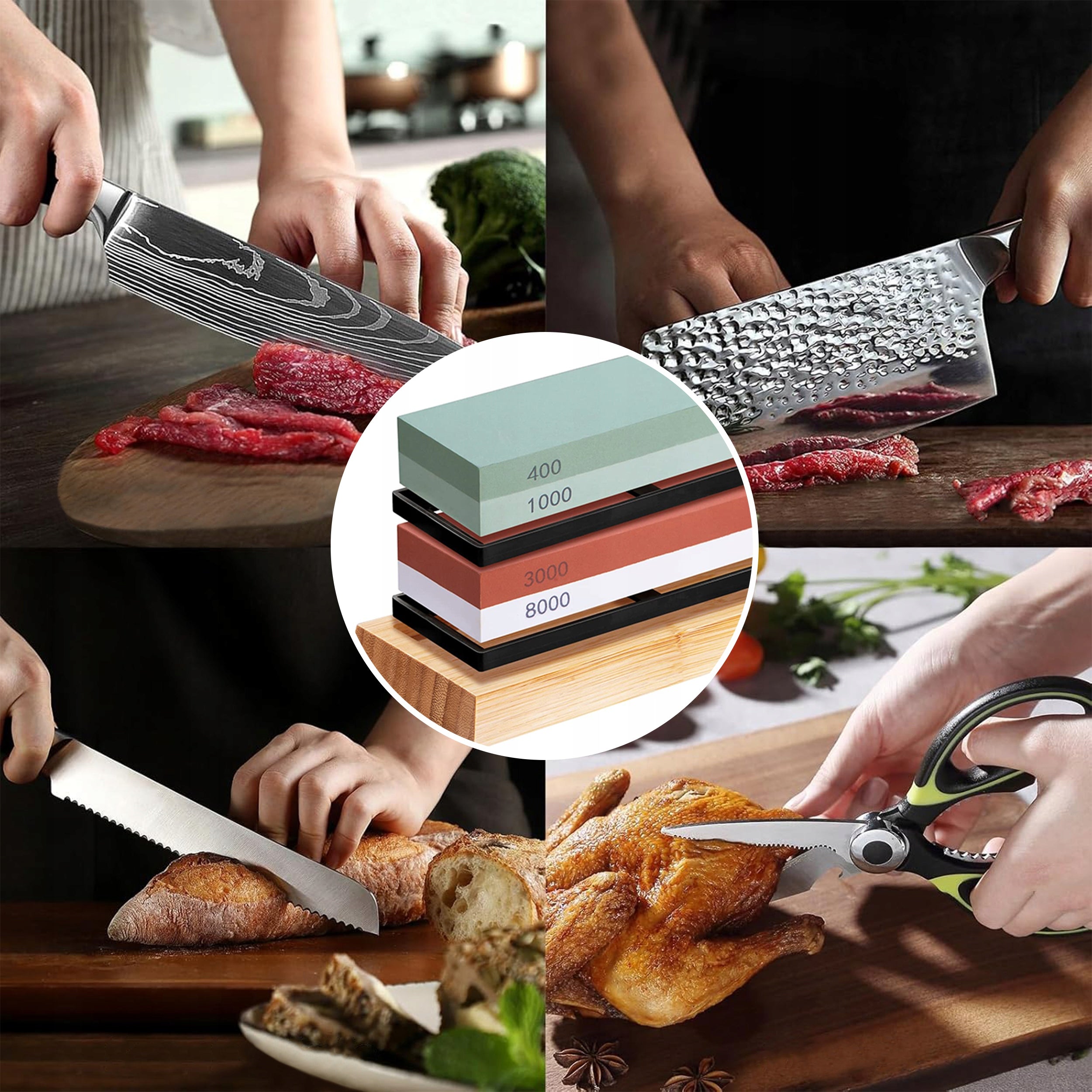 PROFESSIONAL KNIFE SHARPENER WATER STONE FOR SHARPENING KITCHEN KNIVES Packaging status original
