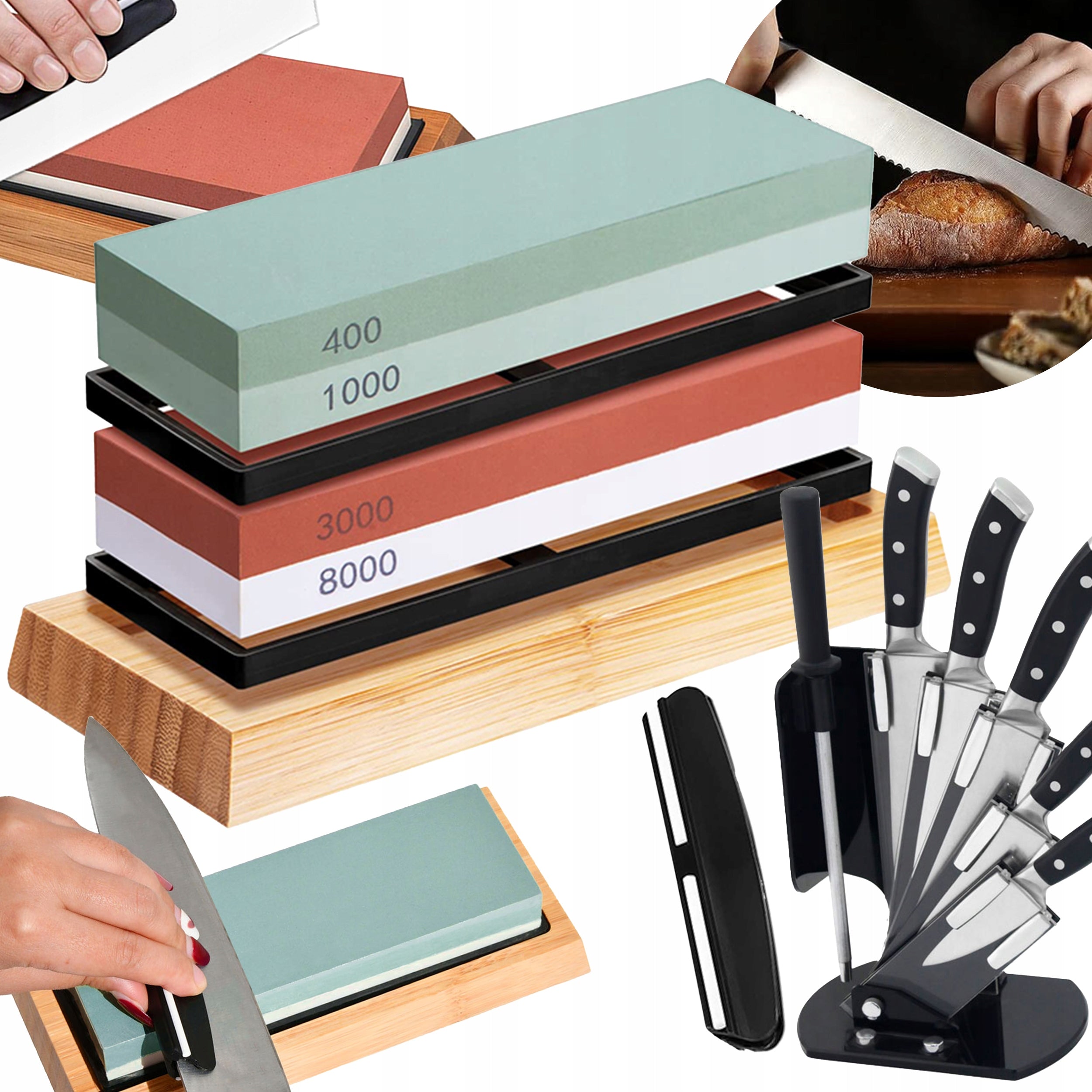 PROFESSIONAL KNIFE SHARPENER WATER STONE FOR SHARPENING KITCHEN KNIVES