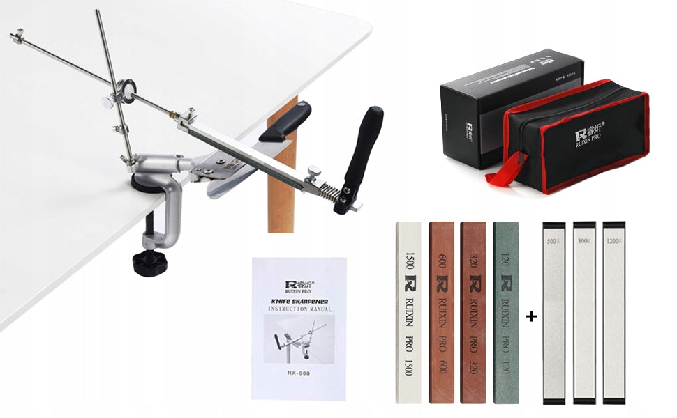 PROFESSIONAL KNIFE SHARPENER WHETSTONE 7 STONES SET FOR SHARPENING RUIXIN Brand Bartscher
