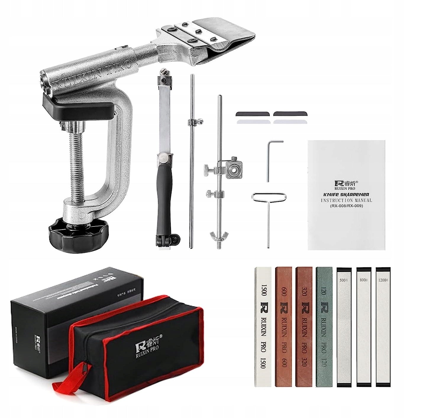 PROFESSIONAL KNIFE SHARPENER WHETSTONE 7 STONES SET FOR SHARPENING RUIXIN Manufacturer code Zaxer