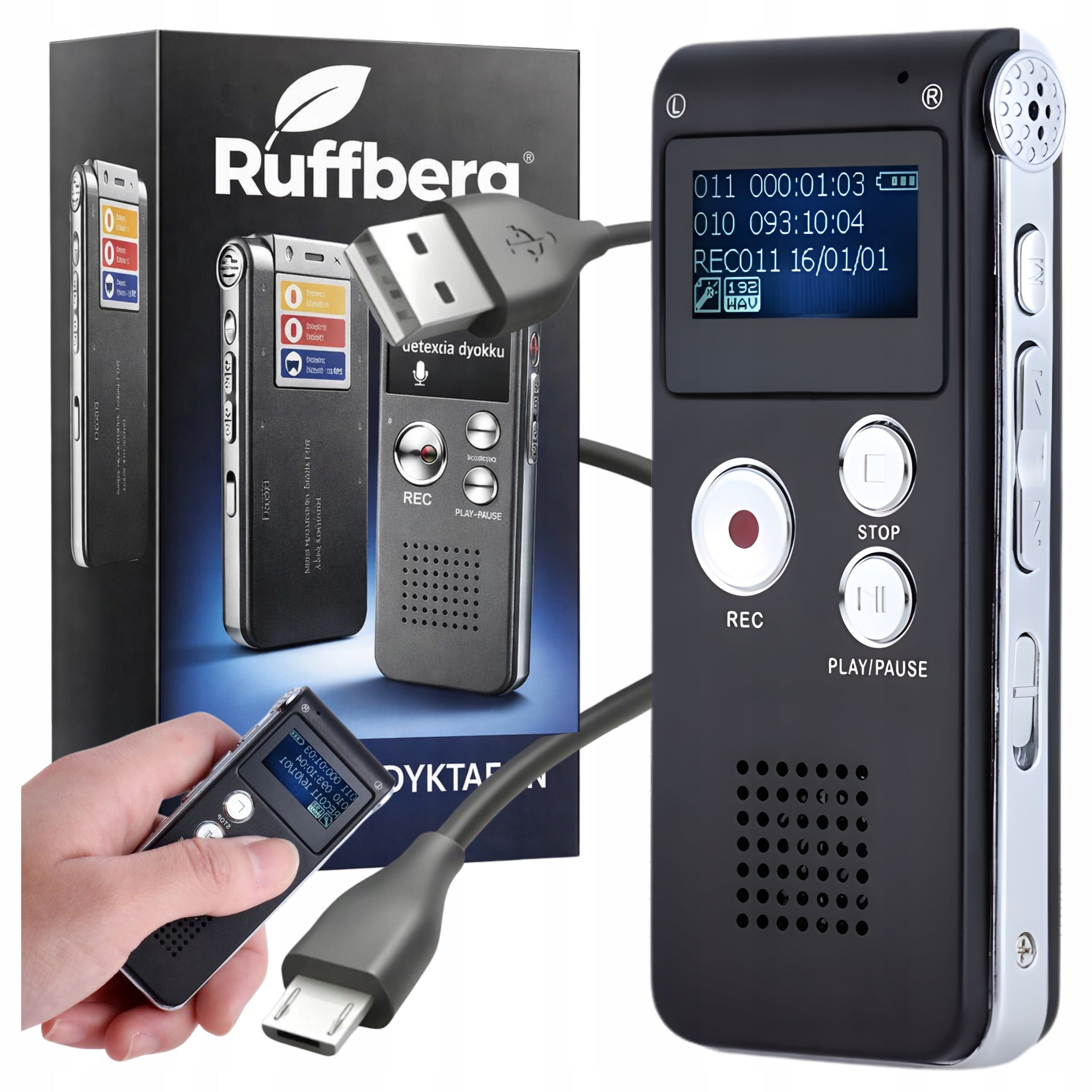 PROFESSIONAL MINI VOICE RECORDER 8GB SOUND DETECTION SIMPLE OPERATION PL MENU