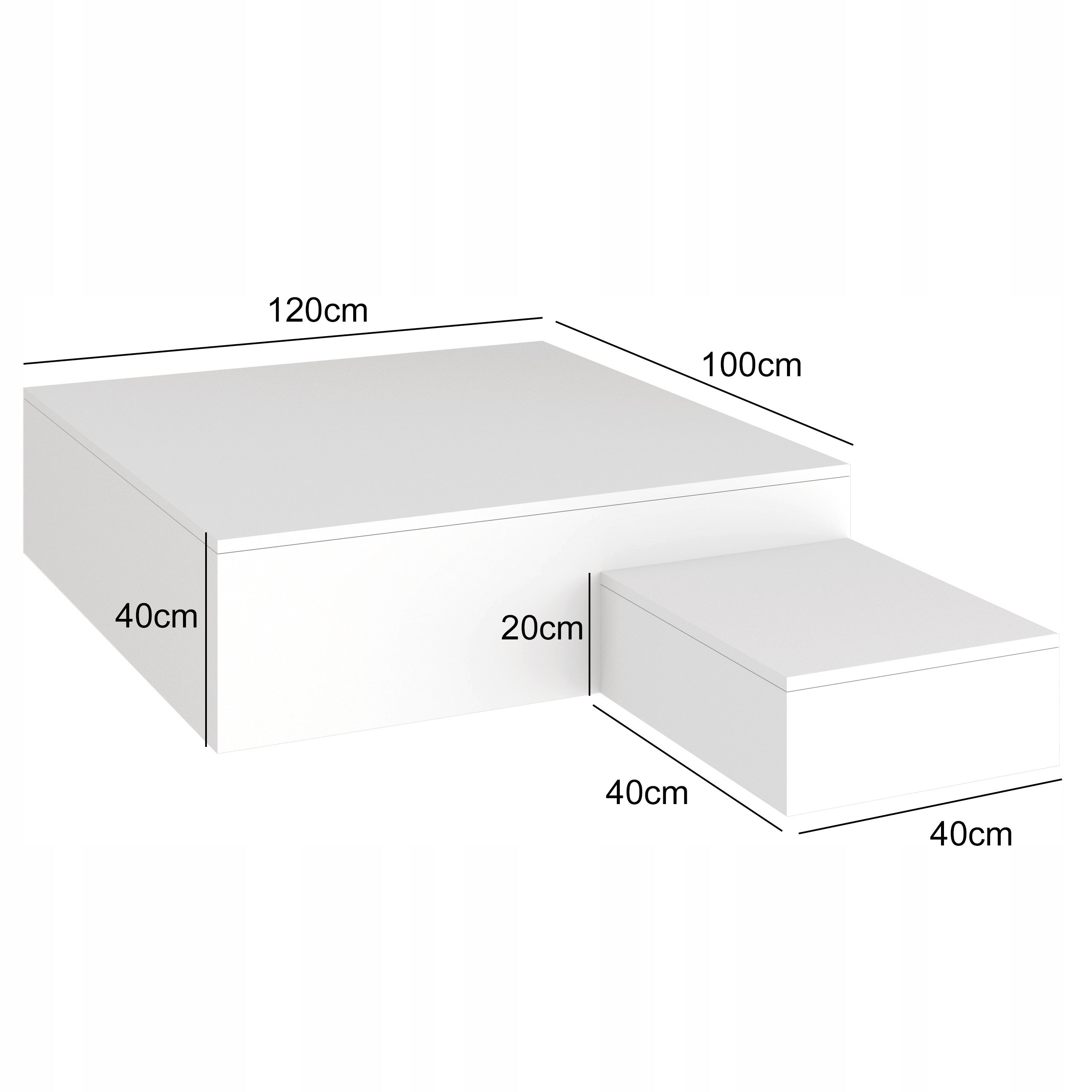PROFESSIONAL MODULAR DEGREE PEDICURE PLATFORM WHITE MAT STABLE Packaging status original