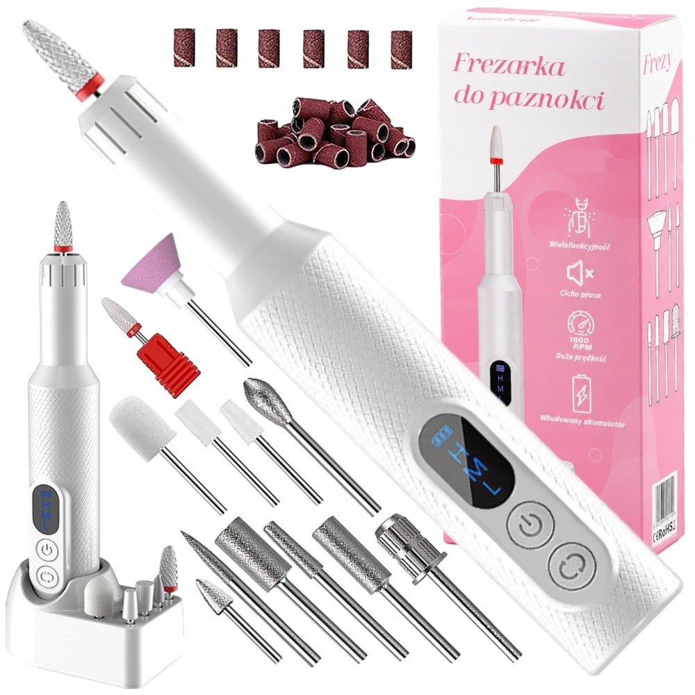 PROFESSIONAL NAIL MILLING MACHINE MANICURE AND PEDICURE WIRELESS SET