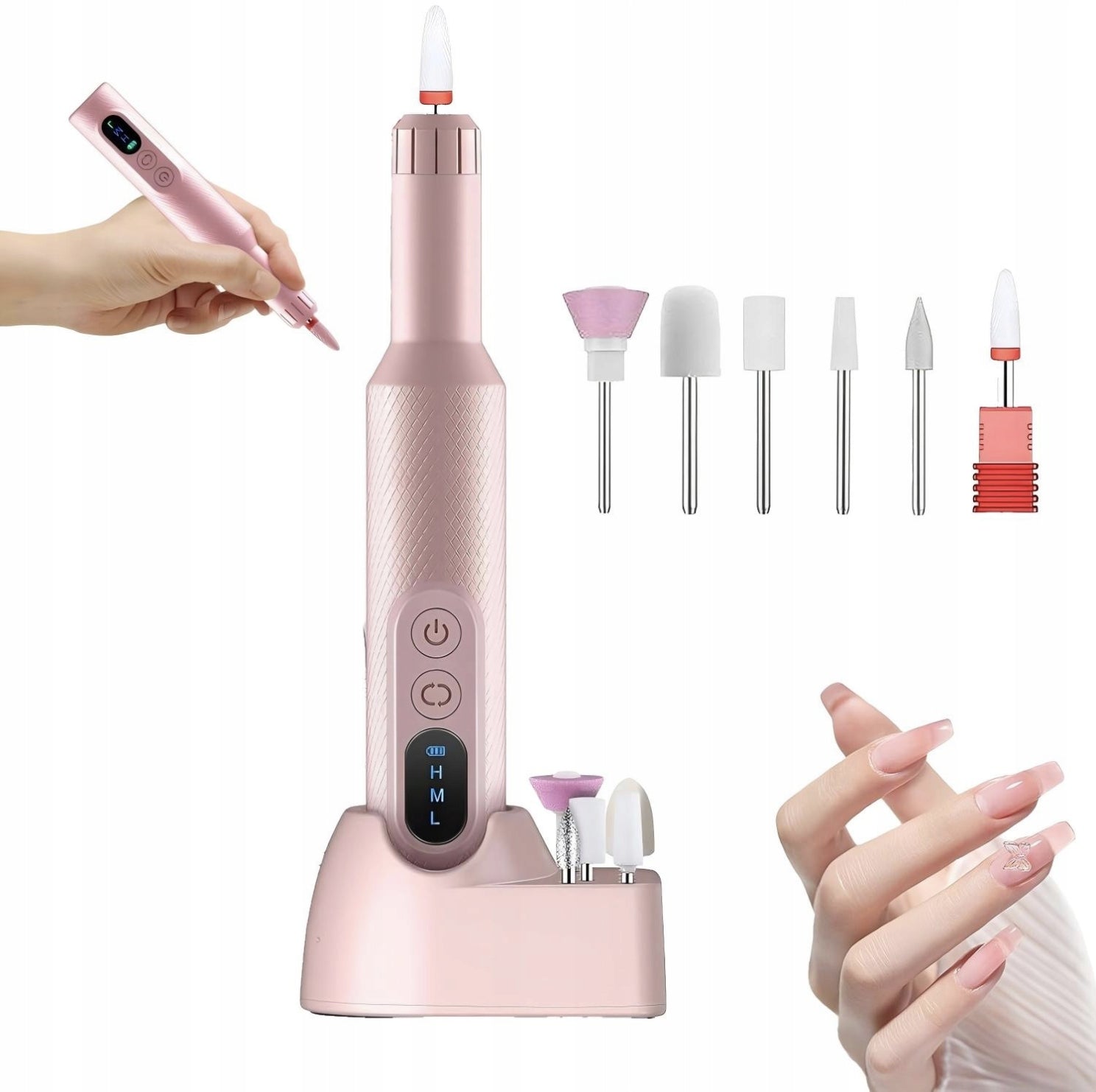 PROFESSIONAL NAIL MILLING MACHINE MANICURE WIRELESS SET 18000RPM