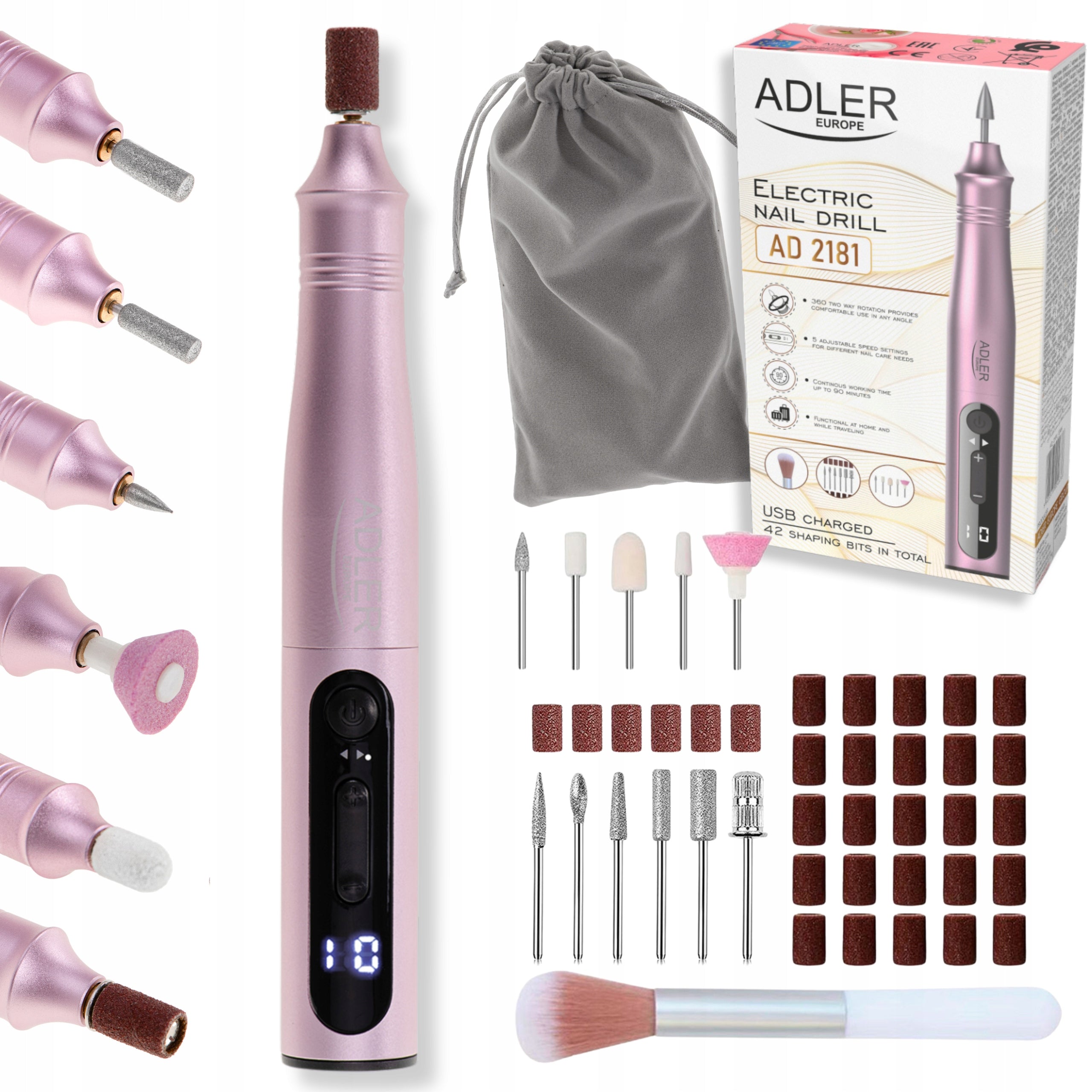 PROFESSIONAL NAIL MILLING MACHINE WIRELESS Manicure Pedicure Set
