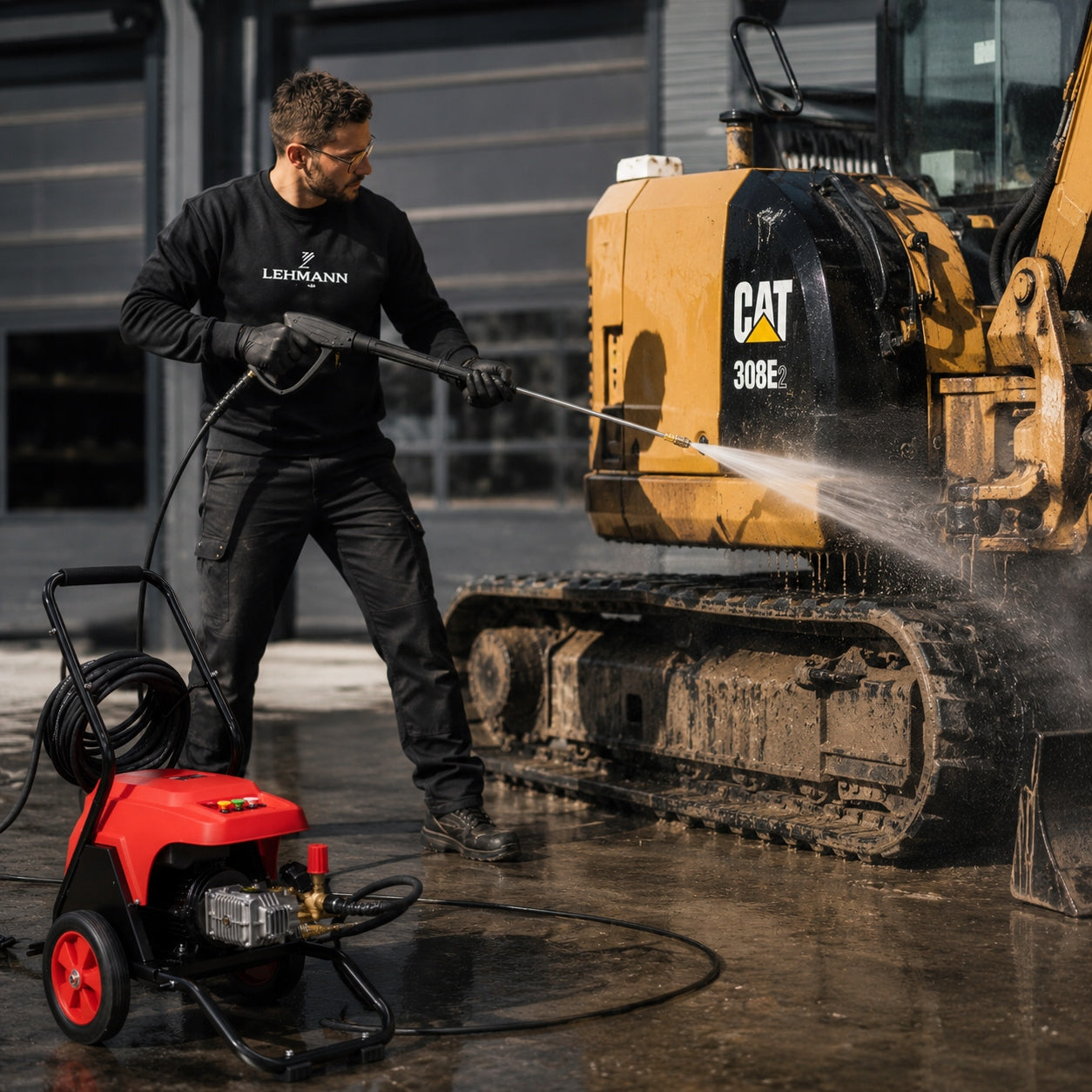 PROFESSIONAL PRESSURE WASHER 2800W INDUCTION BRASS SELF-SUCTION HEAD Operating pressure 140 bar
