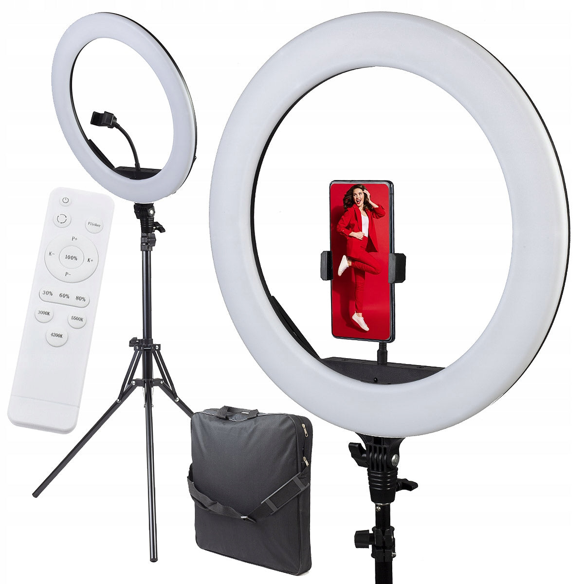 PROFESSIONAL RING LAMP FOR MAKEUP 45CM 60W + BAG Packaging status original
